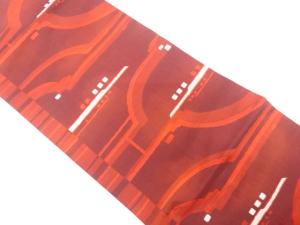 幾何学模様織り出し　名古屋帯